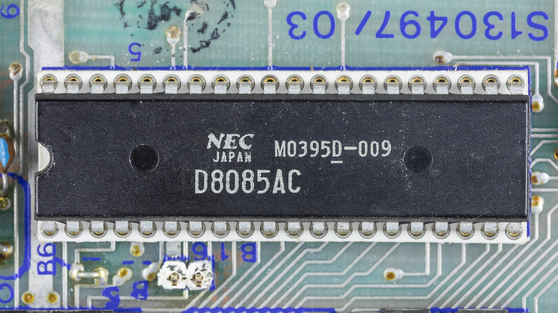 A modern microprocessor package, the physical form of an instruction set architecture